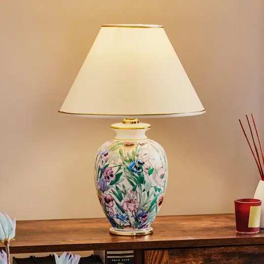 Stolní lampa Austrolux Giardino Panse 30 cm keramická pozlacená Bezpečná Platba