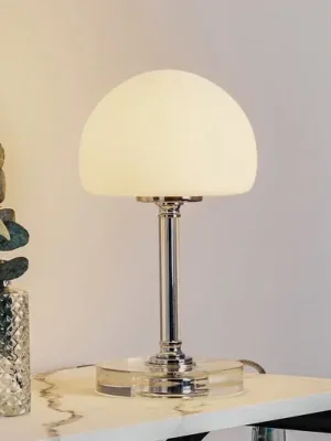 LED stolní lampa Ancilla, chromovaná, 30 cm, stmívač s plynulým nastavením, Poslední Šance