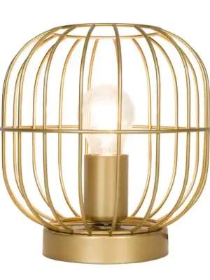 Bezpečná Platba Stolní lampa Zenith ve tvaru klece, zlaté