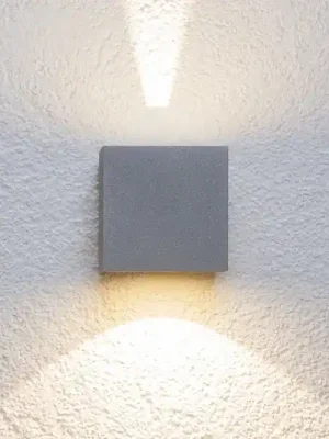 Venkovní nástěnné svítidlo Lucande LED Jarno, stříbrná, kov, 9cm Pouze Dnes