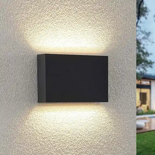 Nakupujte Hned Lindby LED venkovní nástěnné svítidlo Jarte, 20 cm, nahoru/dolů, šedé, IP65