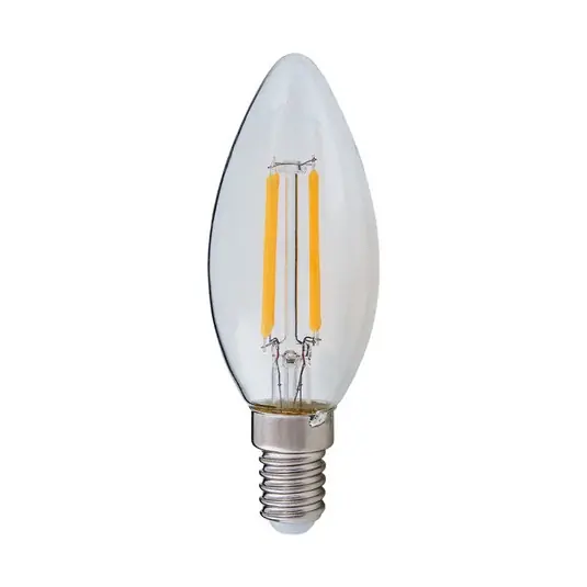 LED žárovka Lindby, svíčka, E14, 4 W, čirá, 2 700 K Vrácení Zdarma