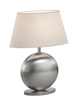 Značkový BANKAMP Asolo stolní lampa, bílá/nikl, výška 41cm