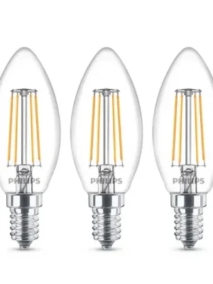Philips LED svíčka E14 B35 4,3W čirá set 3ks Sleva
