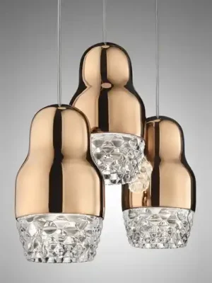 Autentický Axolight Fedora - závěsné světlo LED zlato, 3zdr