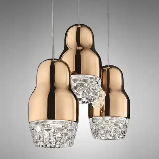 Autentický Axolight Fedora - závěsné světlo LED zlato, 3zdr