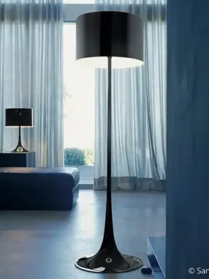 Expresní Doručení FLOS Spun Light F - černá stojací lampa