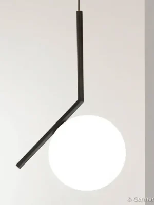 FLOS IC S1 Designové závěsné světlo, černé Ø 20 cm Sleva