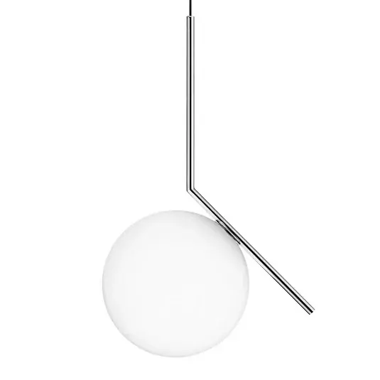 Přímo Od Výrobce FLOS IC S2 Designové závěsné světlo, chrom Ø 30 cm