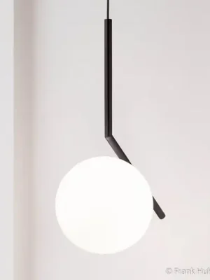 Expresní Doručení FLOS IC S2 Designové závěsné světlo, černé Ø 30 cm
