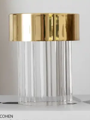 Nová Kolekce FLOS LED stolní lampa na baterie Last Order, rýhovaná, zlatá, IP20