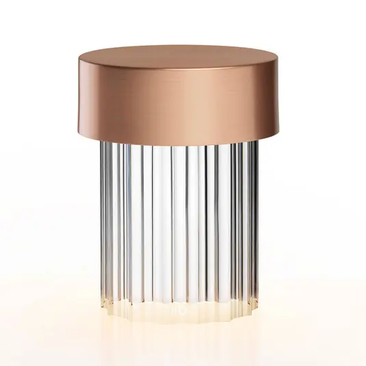 FLOS LED stolní lampa na baterie Last Order, měď, IP55 Dokud Zásoby Vydrží