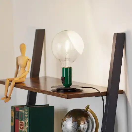 Nejprodávanější FLOS Lampadina LED stolní lampa zelená, podstavec černý