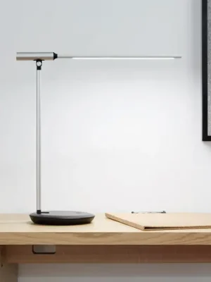 LED stolní lampa MAULrubia, stříbrná barva, stmívatelná, CCT Finální Výprodej