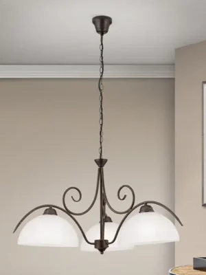Odeslání Ihned 3-světelná závěsná lampa Marco s alabastrovým sklem