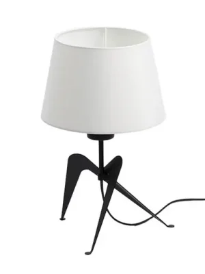 Stolní lampa Lola s látkovým stínidlem, černá a bílá Poslední Šance