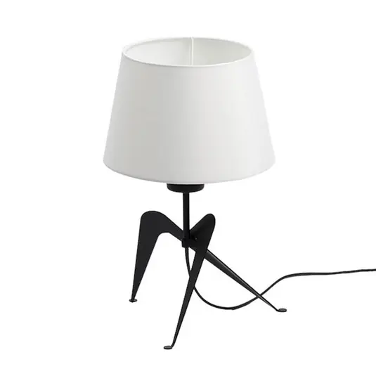 Stolní lampa Lola s látkovým stínidlem, černá a bílá Poslední Šance