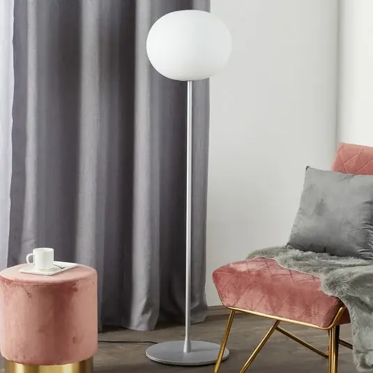 FLOS Glo-Ball Floor 1 stojací lampa, matná stříbrná Nejlepší Volba