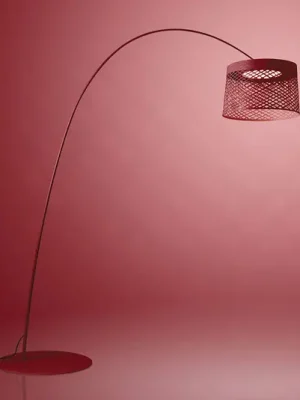 Foscarini Twiggy Grid LED oblouková lampa, karmínově červená Víkendová Akce