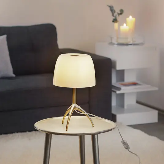 Speciální Cena Foscarini stolní lampa Lumiere 30, 35 cm, bublinkové sklo, zapnuto/vypnuto