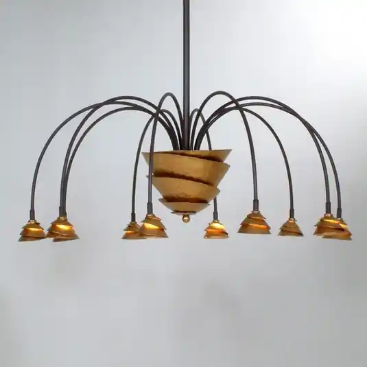 LED závěsné světlo Fontaine železo-hnědá-zlatá Sezónní Sleva