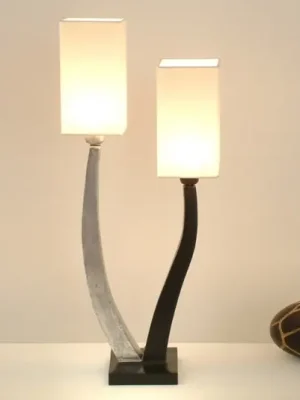 Stolní lampa Quadrangolare 2zdr stříbrná/černá Sezónní Sleva