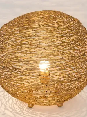 Zlevněný Stolní lampa Campano zlatá, 40 cm průměr
