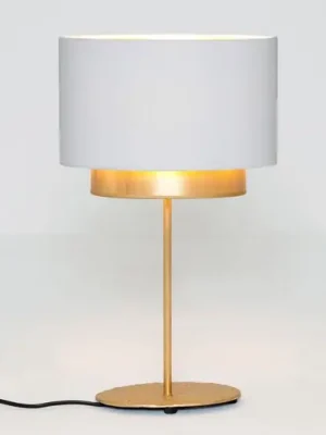 Nejprodávanější Stolní lampa Mattia, ovál, dvojitá, bílá/zlatá