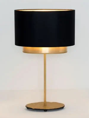 Ihned K Objednání Stolní lampa Mattia, ovál, dvojitá, černá/zlatá