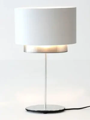 Stolní lampa Mattia, ovál, dvojitá, bílá/stříbrná Tovární Cena