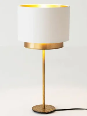 Stolní lampa Mattia, Perla hedvábí bílá/zlatá Vrácení Zdarma