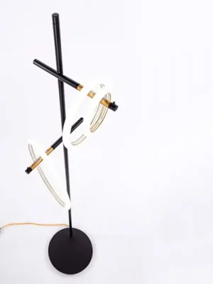 Stojací lampa Ulaop LED, tři kruhy, černá Nejlepší Cena