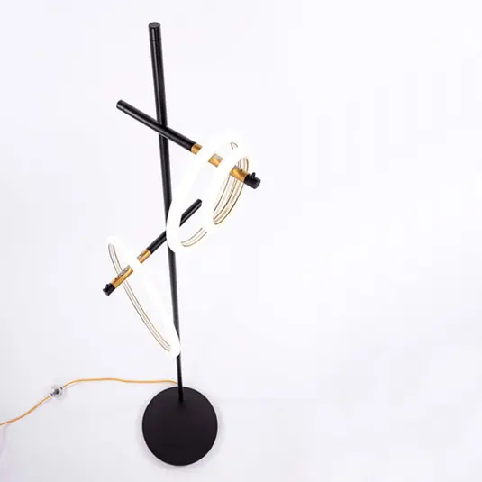 Stojací lampa Ulaop LED, tři kruhy, černá Nejlepší Cena