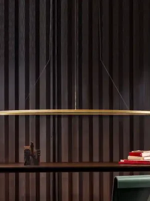 Závěsná lampa Nemo Ellisse Mega Dole 2700K zlatý lak. Cenově Výhodný
