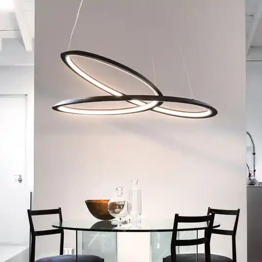Levný Závěsná lampa Nemo Kepler 2 700K Down Ø84cm černá