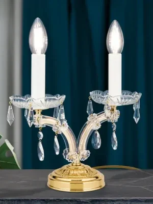 Dokud Zásoby Vydrží Noblesní stolní lampa TJURA s krystaly