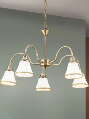 Výprodej TILDA - 5žárovkové závěsné světlo, mosazný vzhled