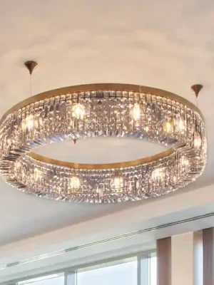 Super Cena Lesklé křišťálové závěsné svítidlo Ring 110 cm
