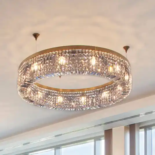 Super Cena Lesklé křišťálové závěsné svítidlo Ring 110 cm