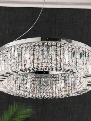 Třpytivé křišťálové závěsné svítidlo Ring 80 cm Poslední Šance