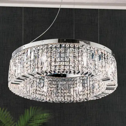 Třpytivé křišťálové závěsné svítidlo Ring 80 cm Poslední Šance