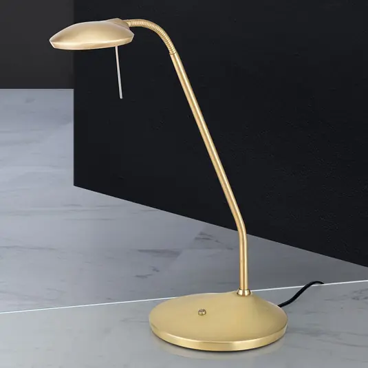 Výprodej Stolní lampa LED Cobra v matné mosazi