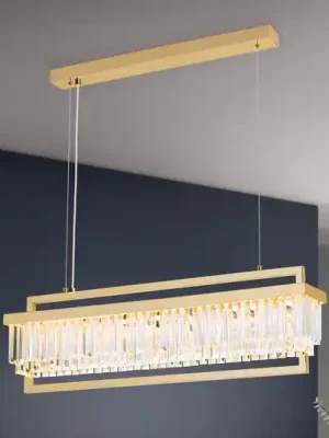Bezpečná Platba LED závěsné světlo Prism, podlouhlé, zlatá