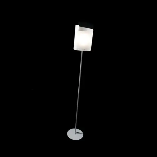 Stojací lampa Papiro, satén Novinka