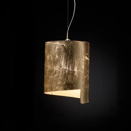 Hit Sezóny Závěsné svítidlo Papiro, Ø 26 cm, zlatá barva