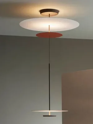 Koupit Online Vibia Flat LED závěsné světlo 3-ramenné Ø 90 cm terakota