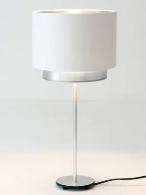 Stolní lampa Mattia, Perla hedvábí bílá/stříbrná Expresní Doručení
