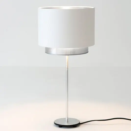 Stolní lampa Mattia, Perla hedvábí bílá/stříbrná Expresní Doručení