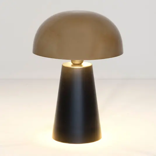 Bezpečná Platba Stolní lampa Fungo, svítí dolů, černá/zlatá