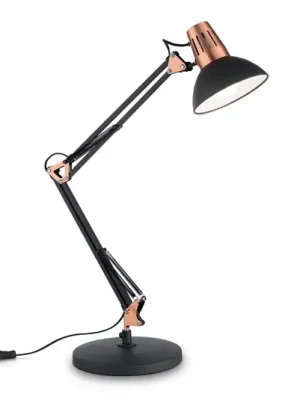 Sleva Stolní lampa Wally s kloubovým ramenem, černá/měď
